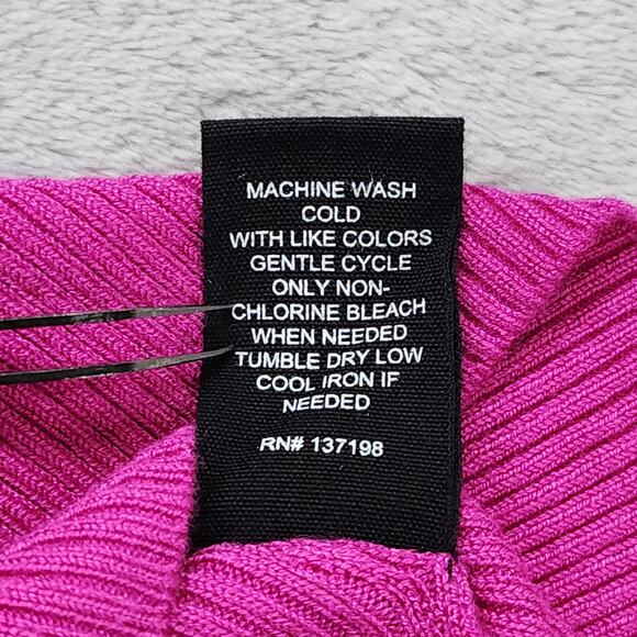 Marled Sweater Womens S Pink Scalloped Scoop Neck Ribbed Stretch Knit Pullover - Picture 6 of 10